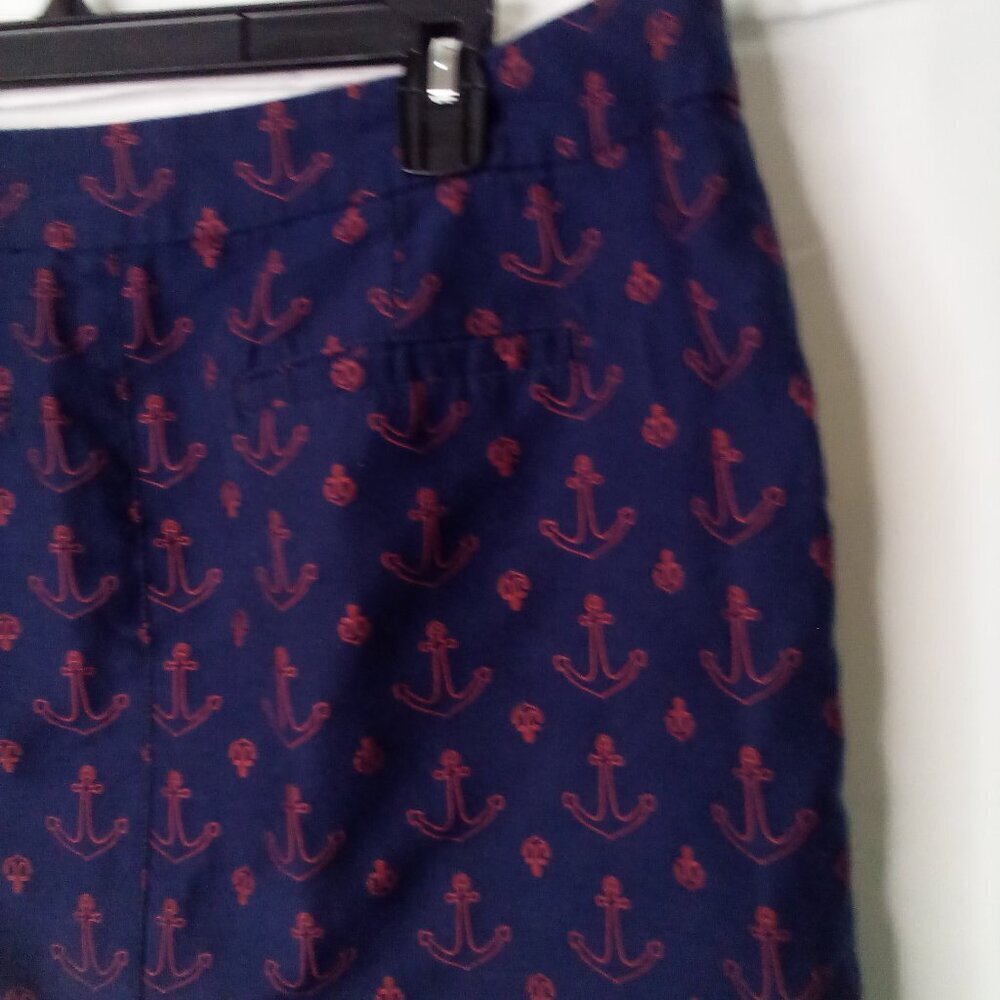 Tommy Hilfiger Skirt Women 8 Anchor Nautical Pockets Blue Red - Picture 12 of 16